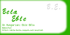 bela eble business card
