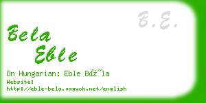 bela eble business card